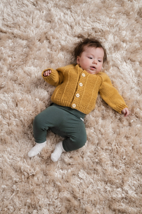 Neapel - Babystrickjacke mit Krausrippen und Hebemaschen